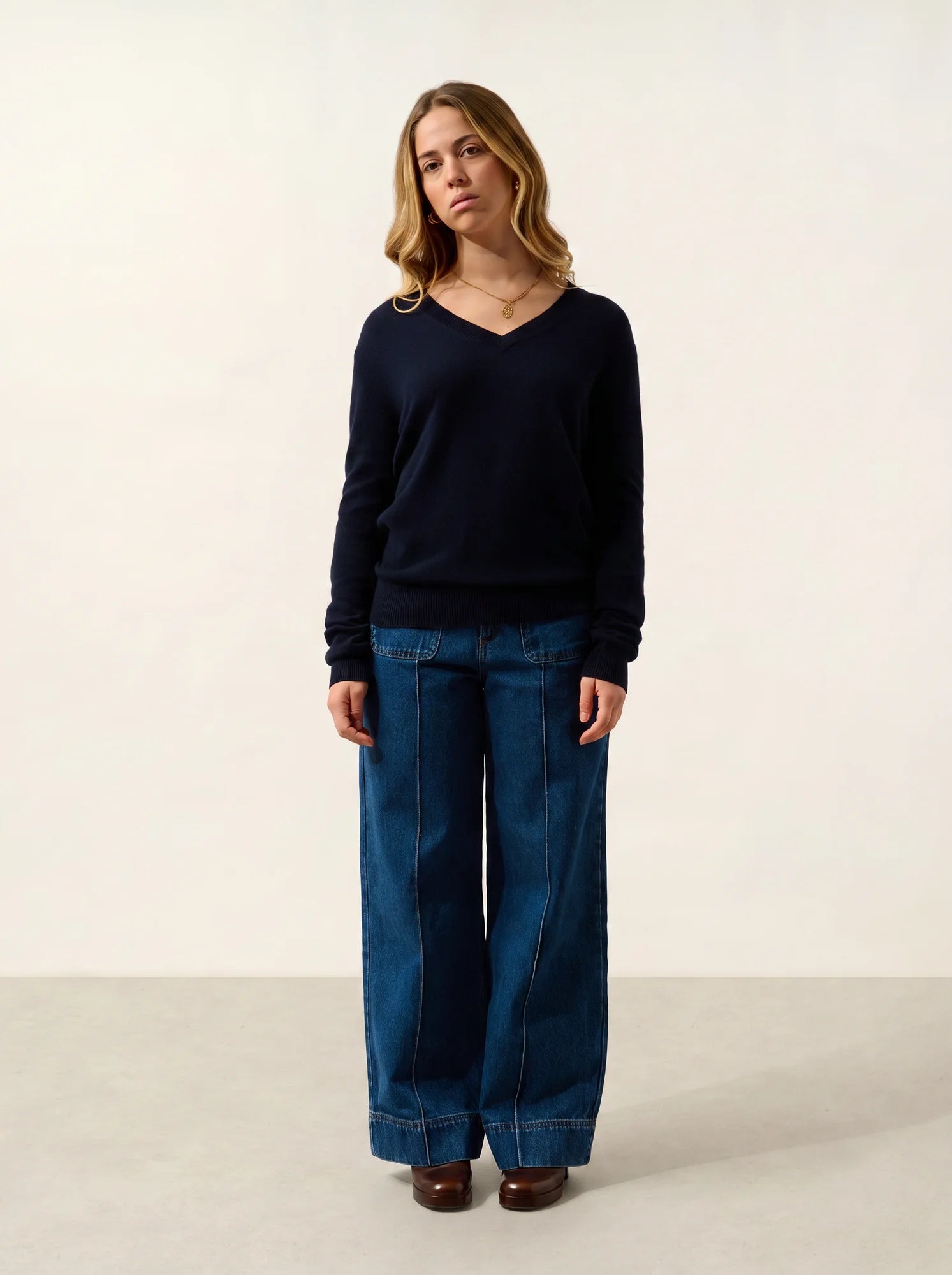 GARDORIA pull col V bleu marine