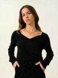 GIUSALET pull col V noir