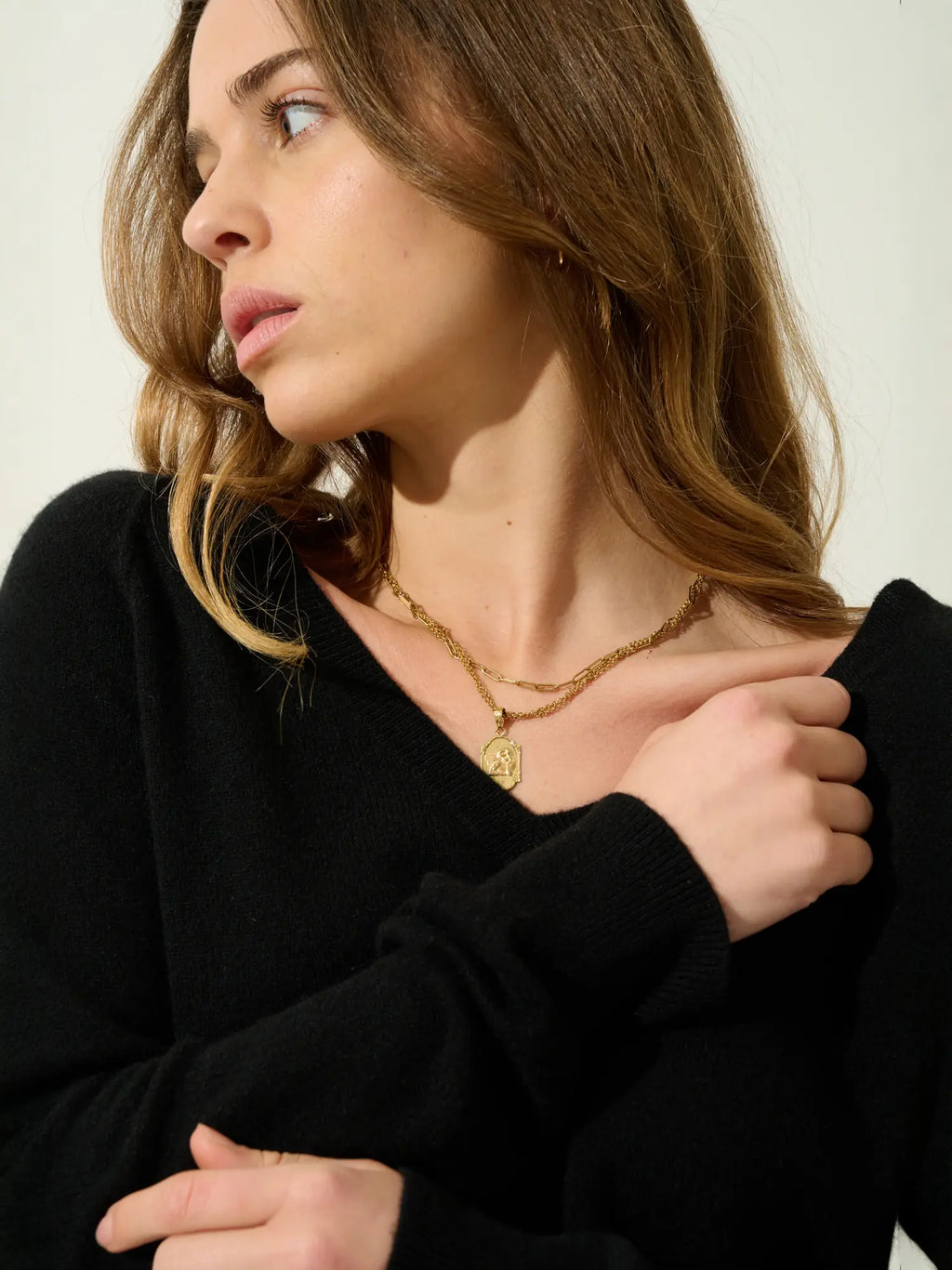 GIUSALET pull col V noir
