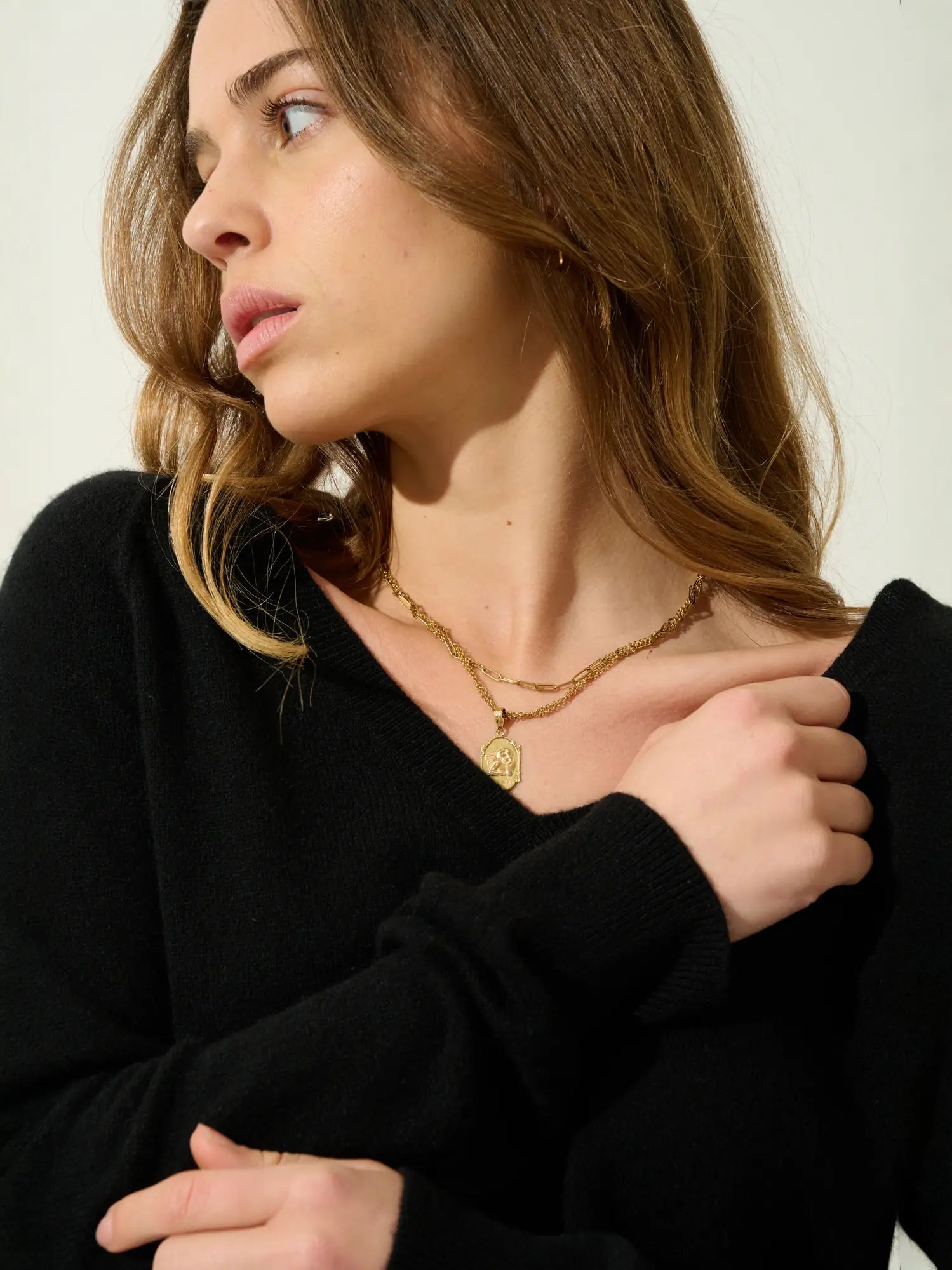 GIUSALET pull col V noir