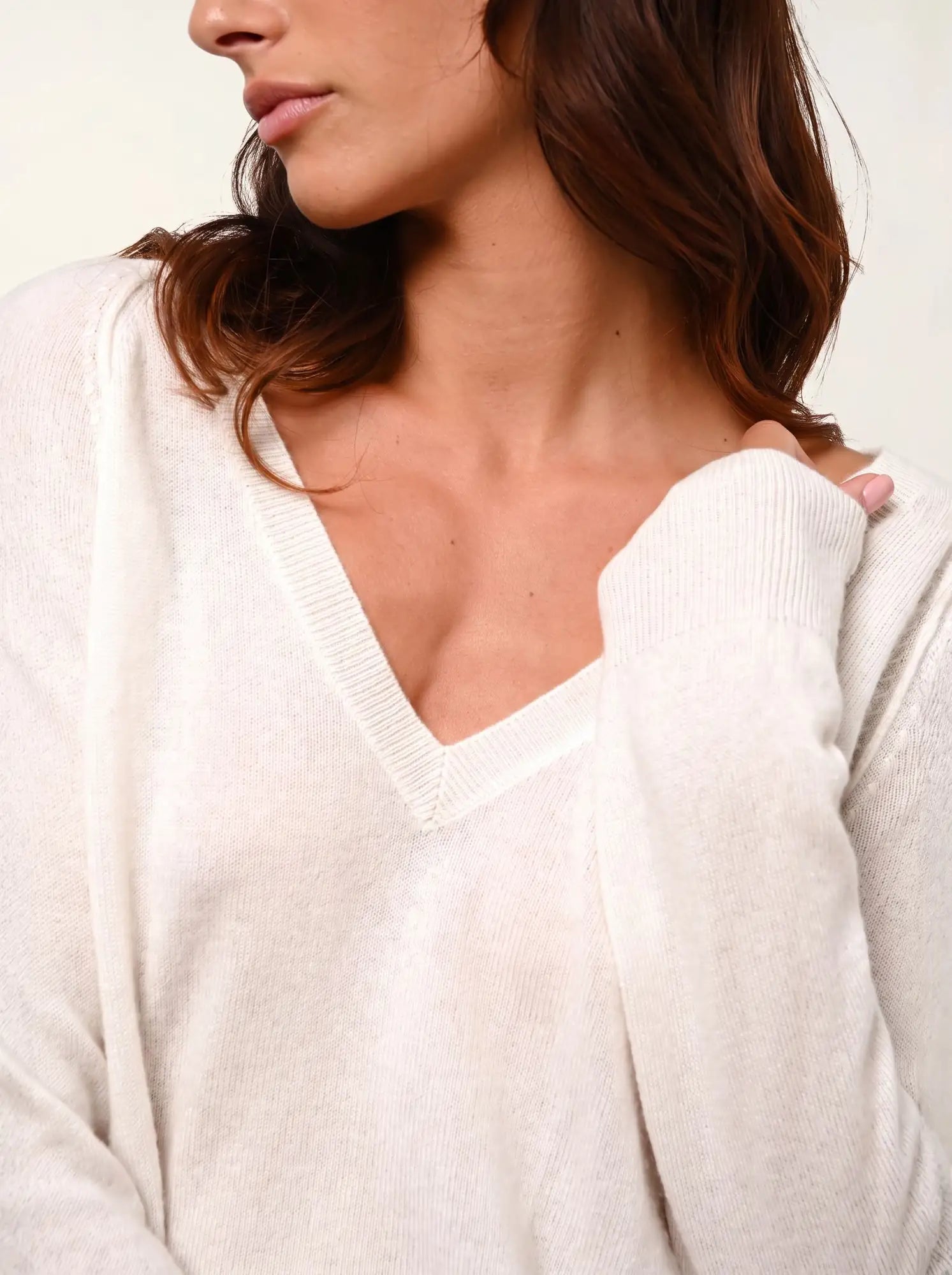 GIUSALET sweater v-neck ivory