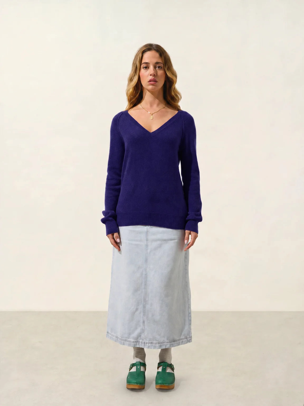 GIUSALET sweater v-neck purple