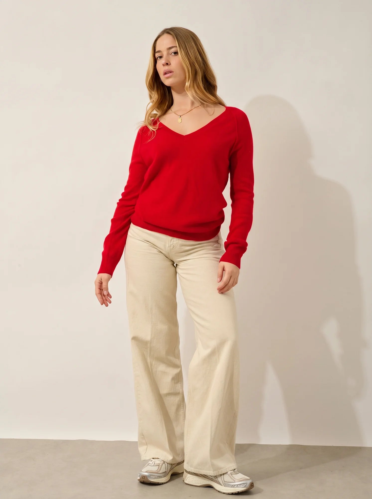GIUSALET sweater v-neck red