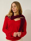 GIUSALET Pullover V-Ausschnitt Rot