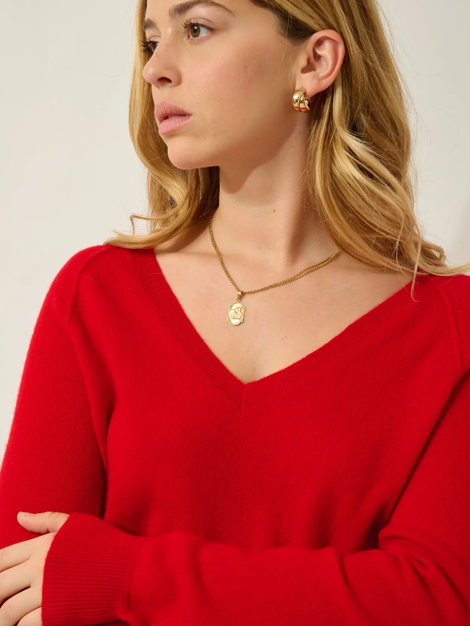 GIUSALET sweater v-neck red