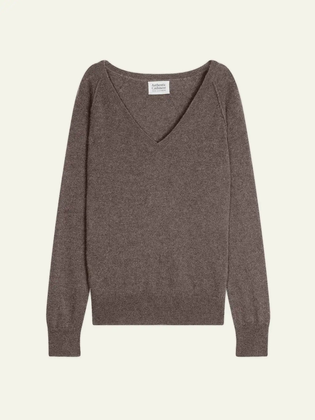GIUSALET Pullover V-Ausschnitt Taupe meliert
