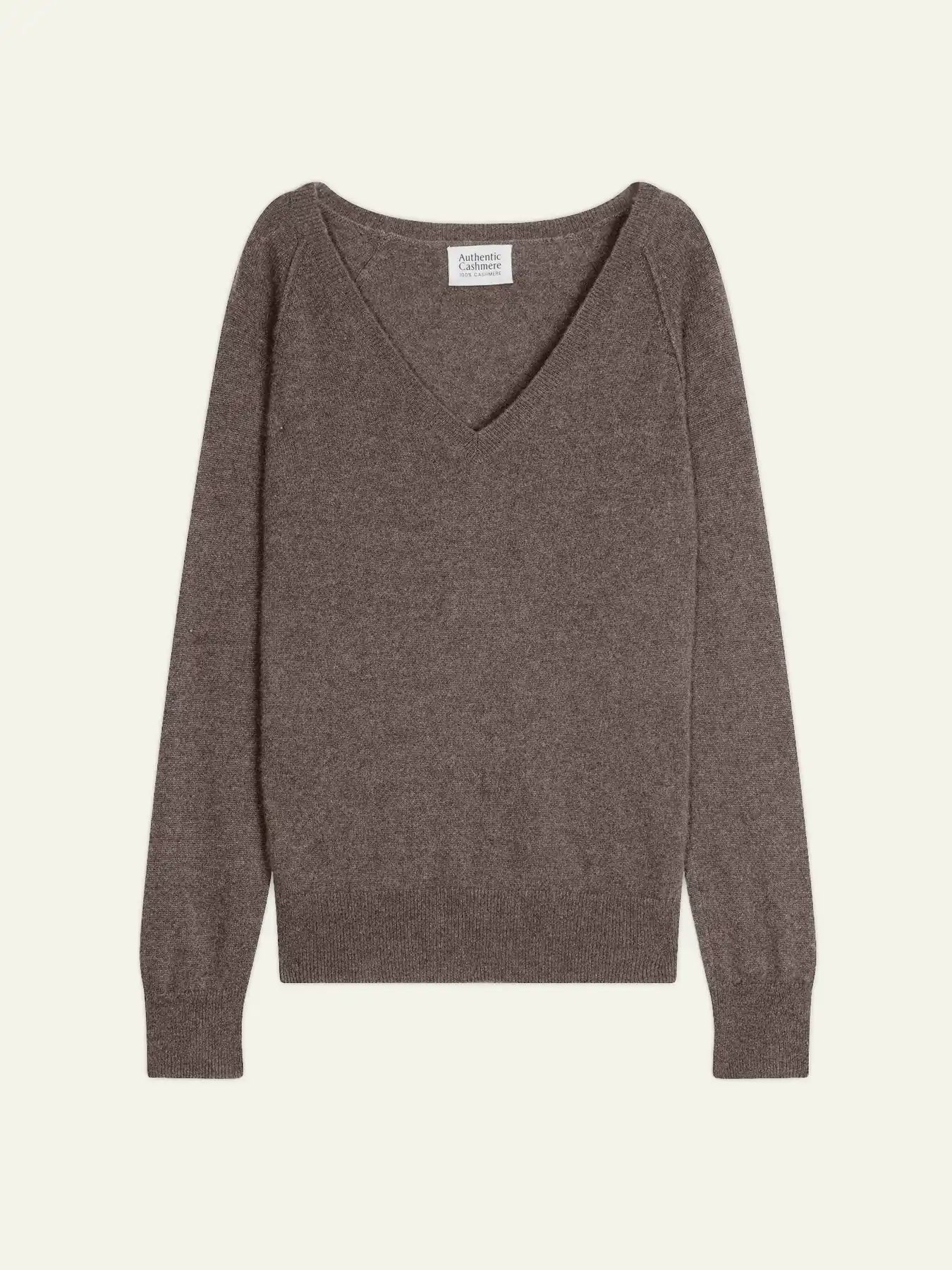 GIUSALET sweater v-neck heather taupe