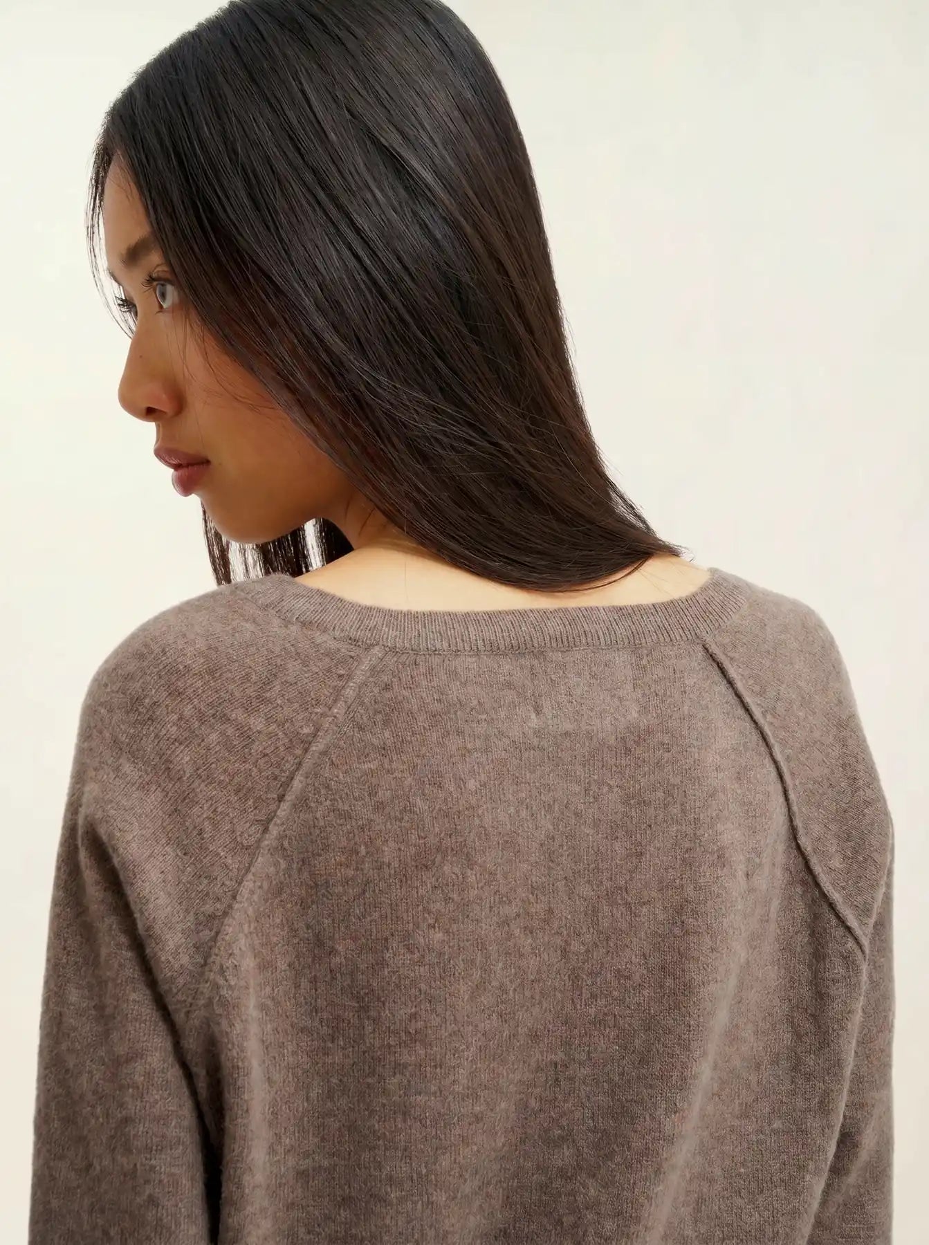 GIUSALET sweater v-neck heather taupe