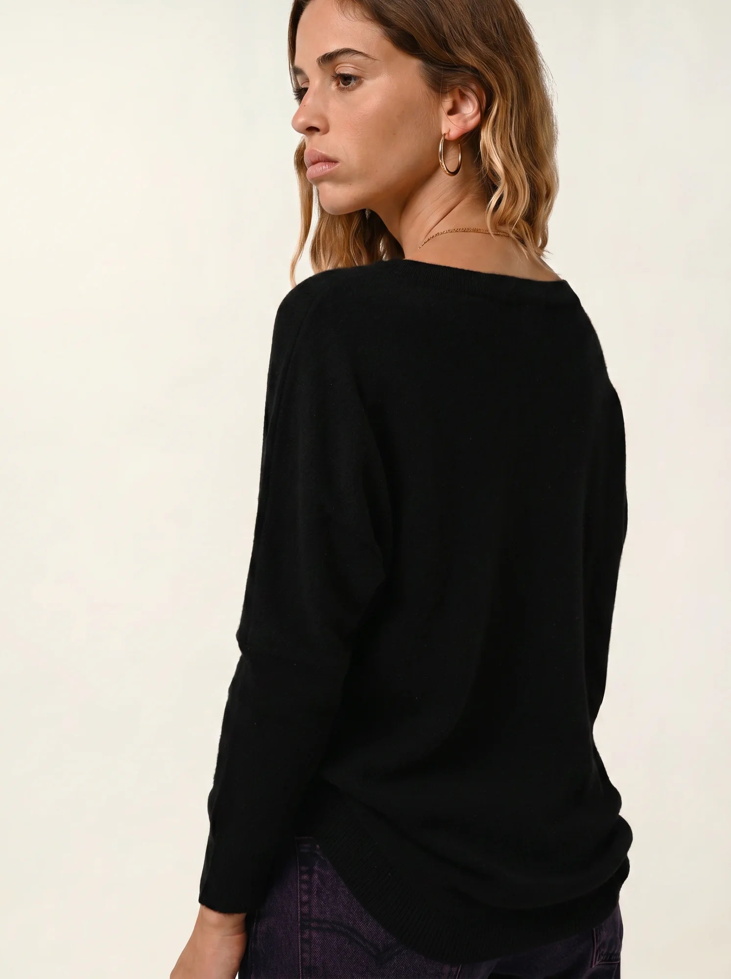 GOLÉON pull chauve souris noir