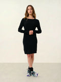 ARMET robe col rond noir