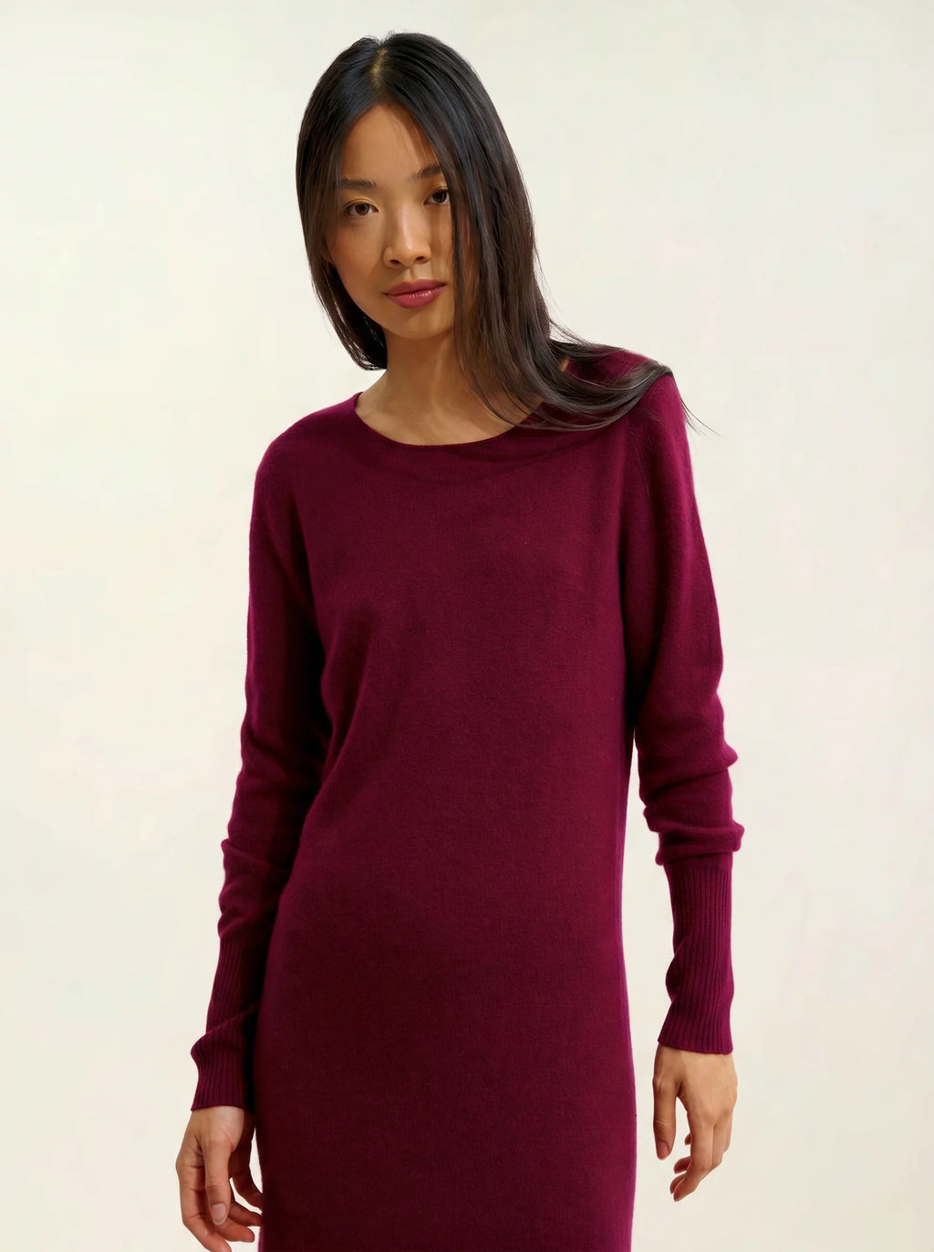 ARMET robe col rond bordeaux