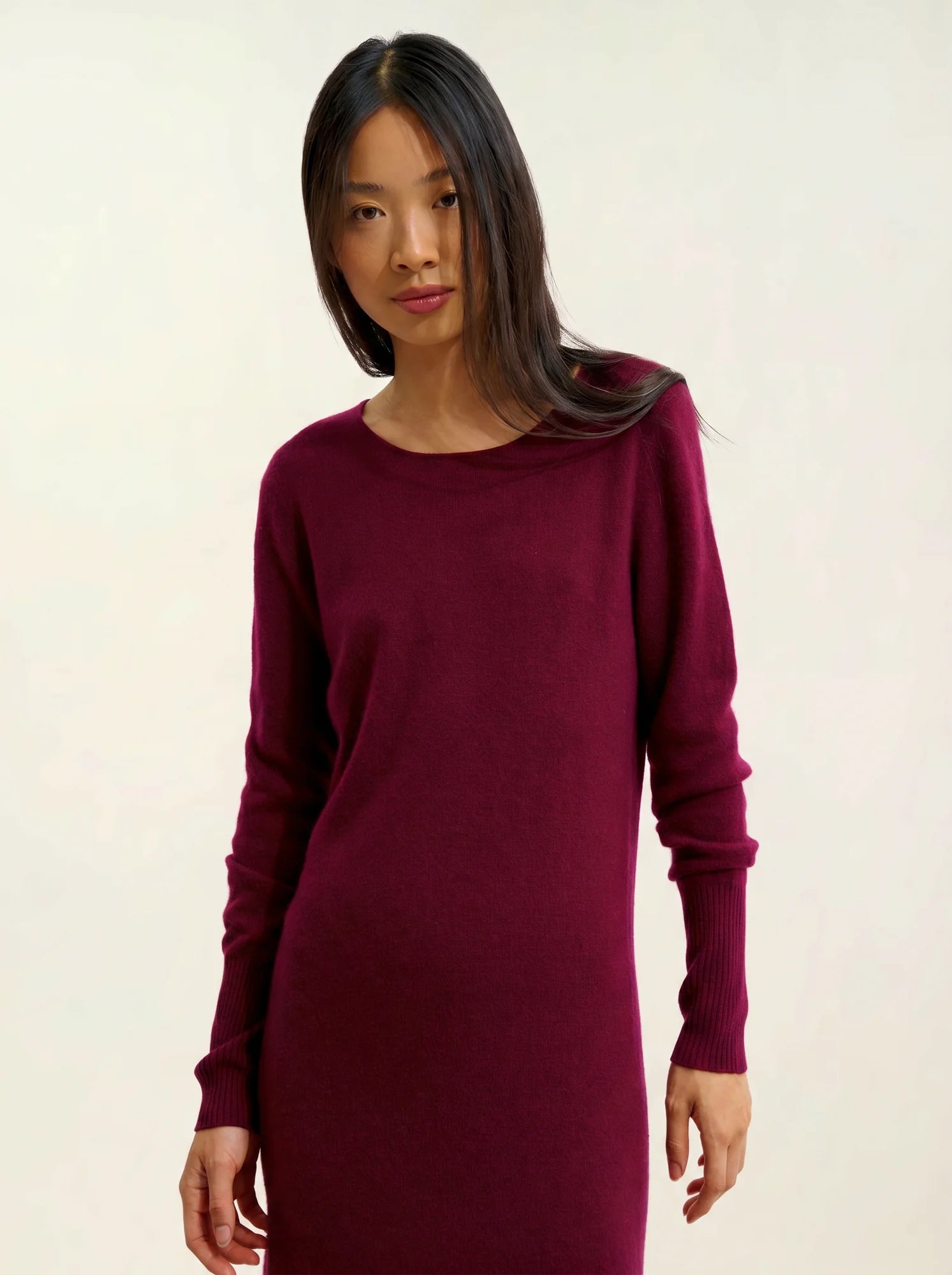 ARMET robe col rond bordeaux