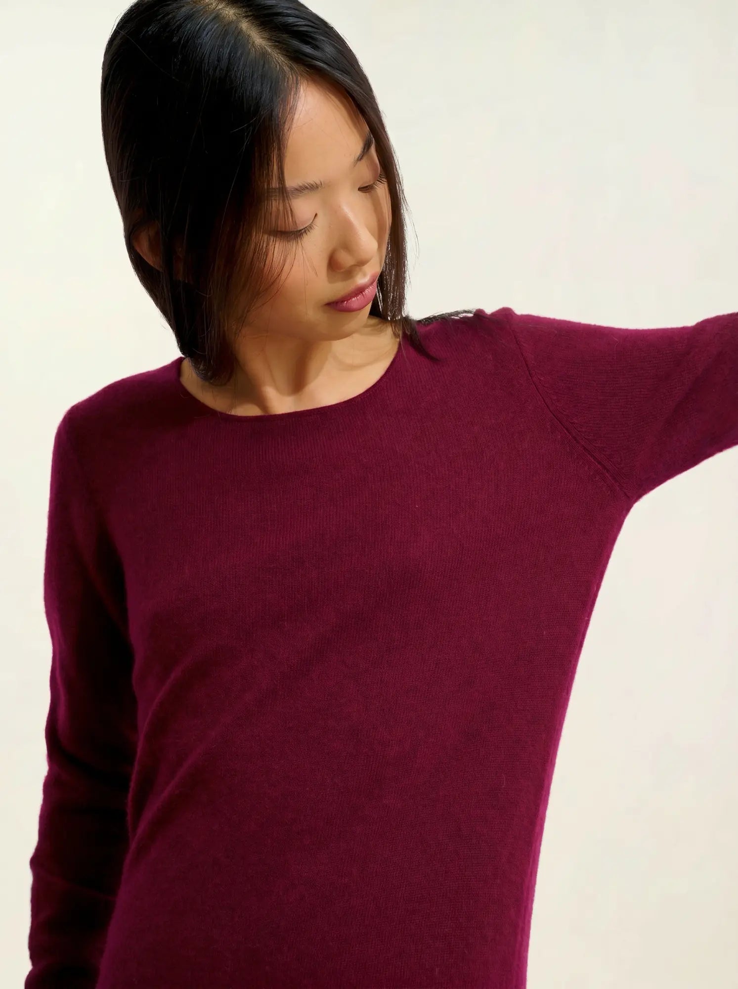 ARMET robe col rond bordeaux