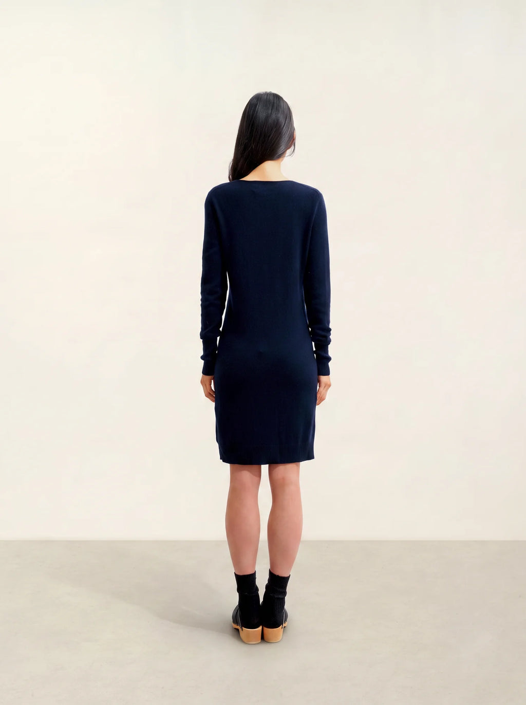 ARMET robe col rond bleu marine