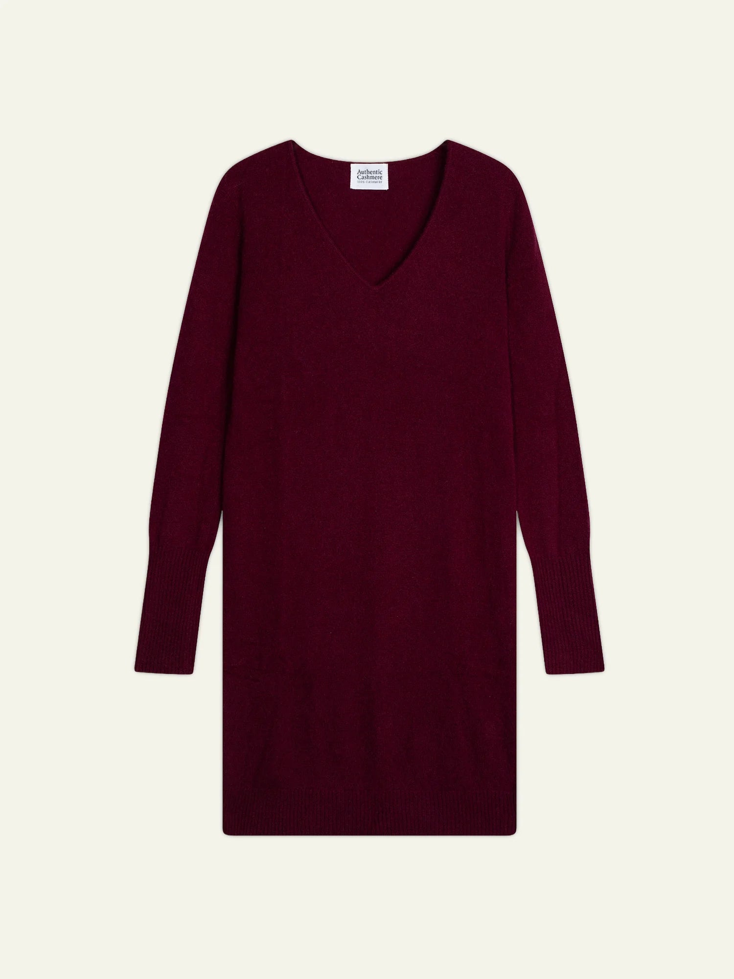 CAPELET robe col V bordeaux