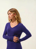 CAPELET robe col V violet