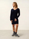 CAPELET robe col V bleu marine