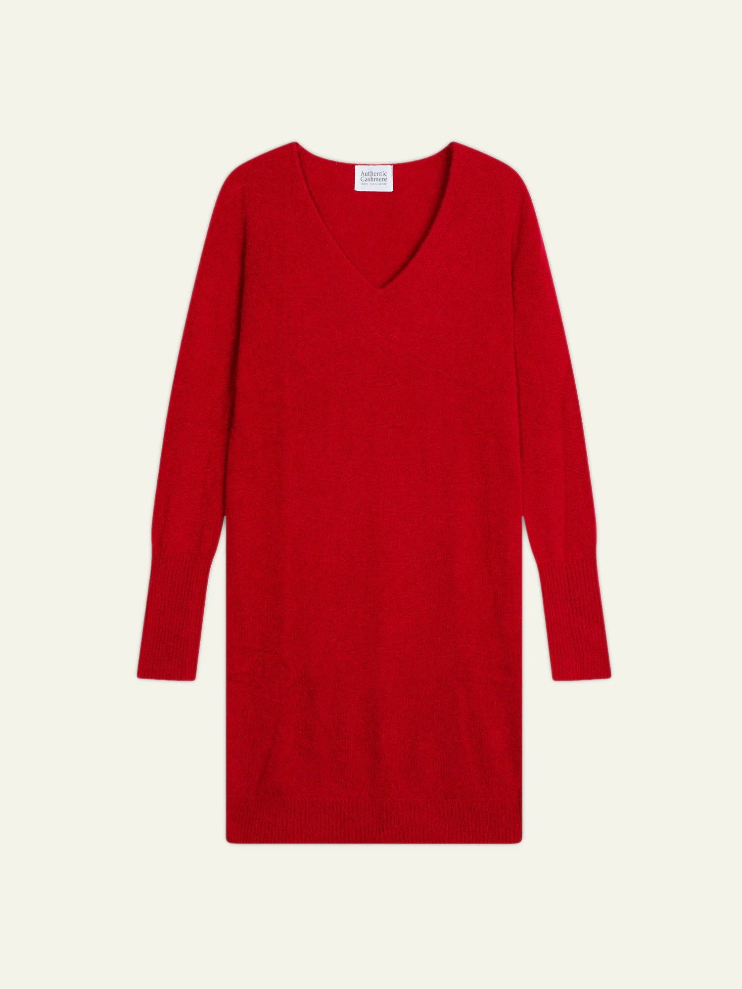 CAPELET robe col V rouge