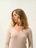 CAPELET Kleid V-Ausschnitt Sand