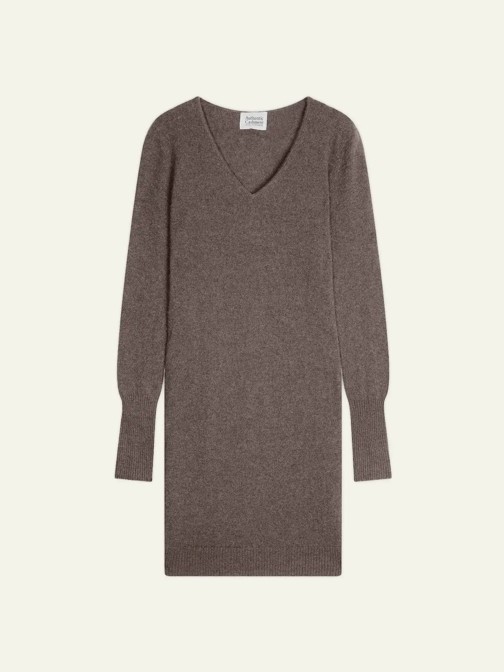 CAPELET robe col V taupe chiné