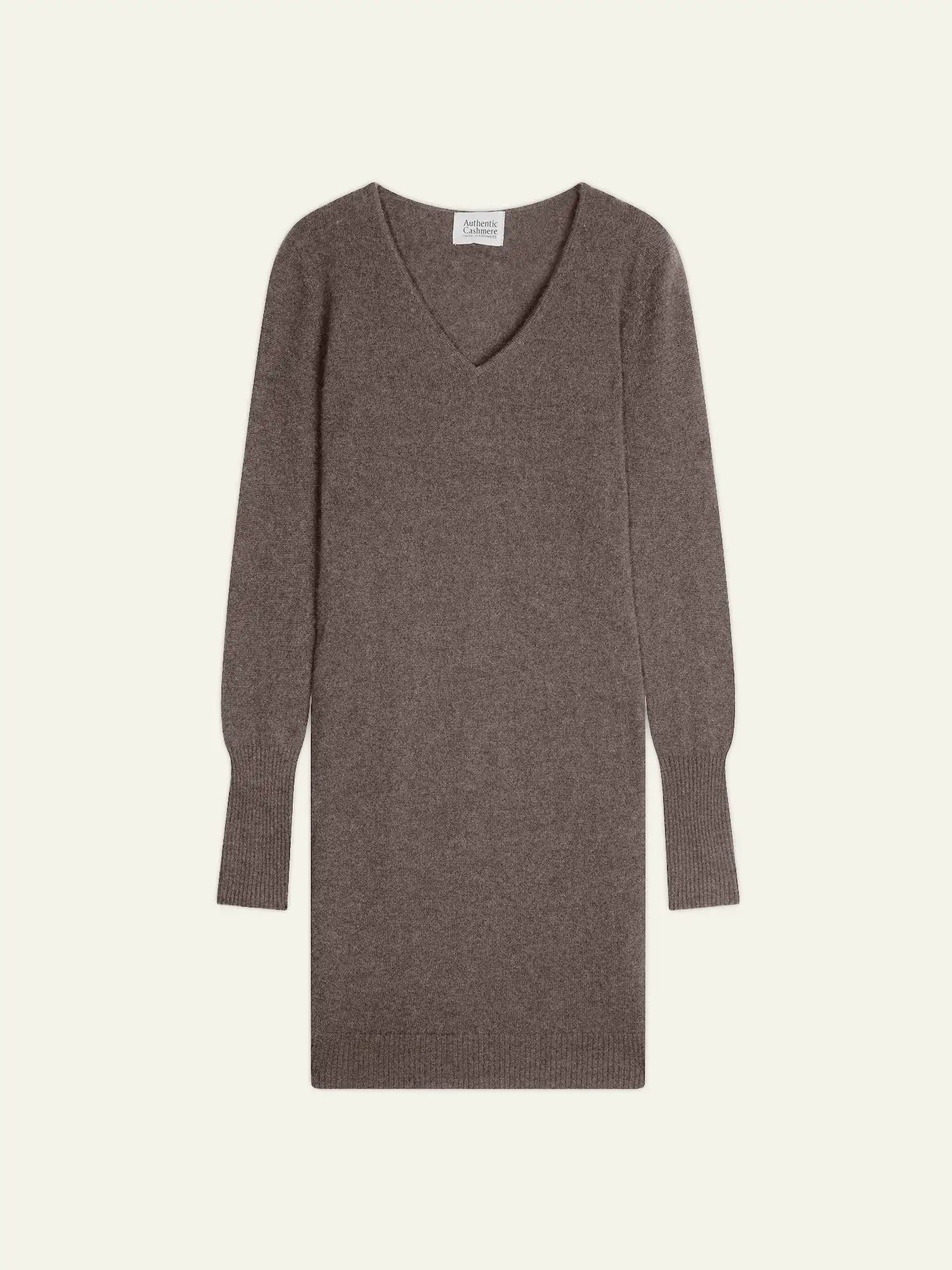 CAPELET robe col V taupe chiné