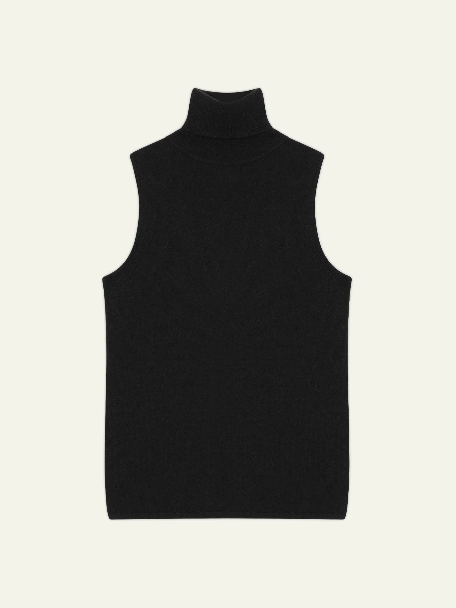 CAPUCIN pull col roulé sans manches noir
