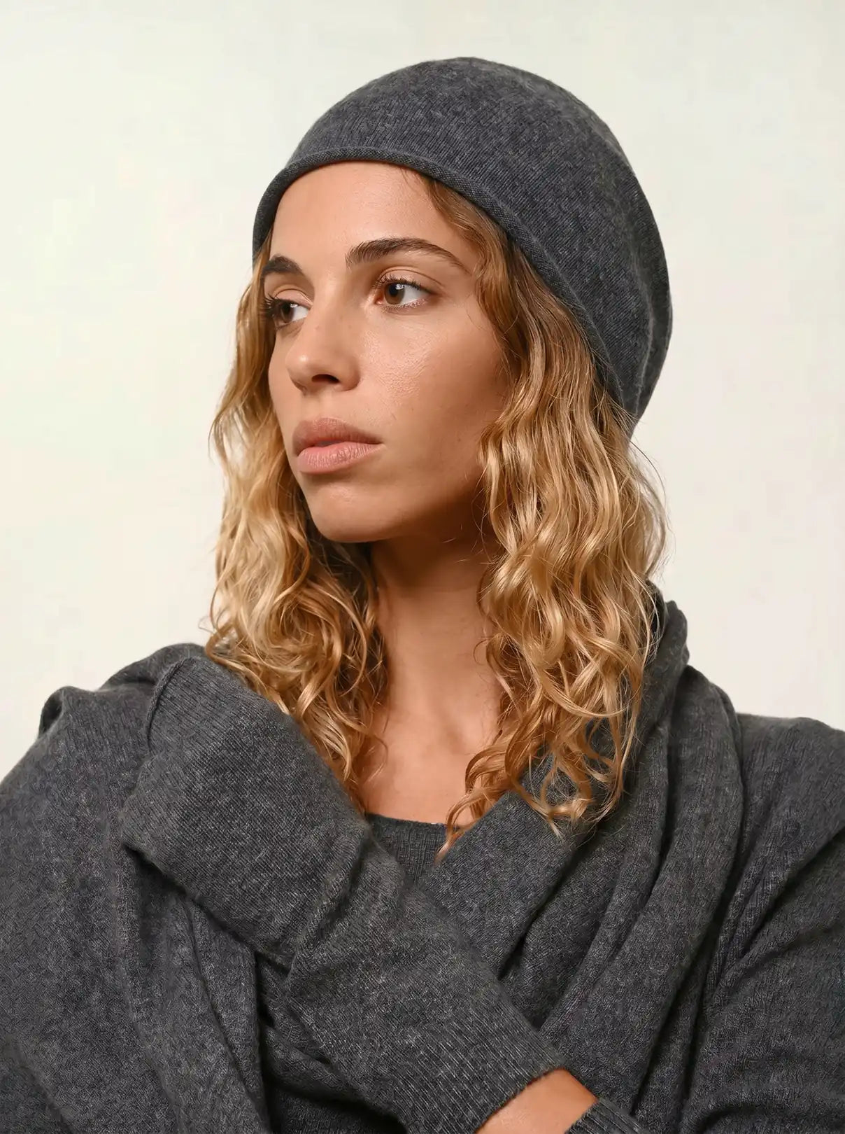 PINIER bonnet anthracite chiné