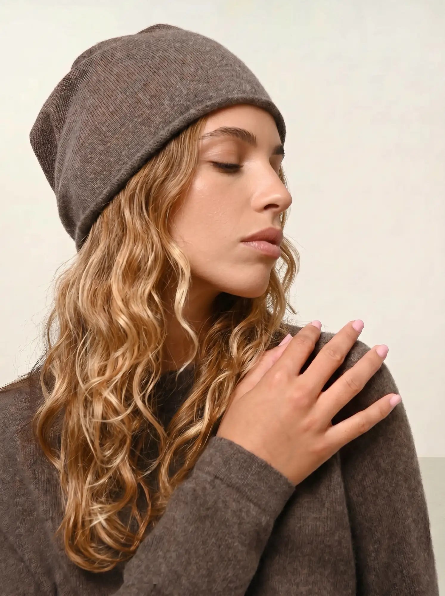 PINIER bonnet taupe chiné