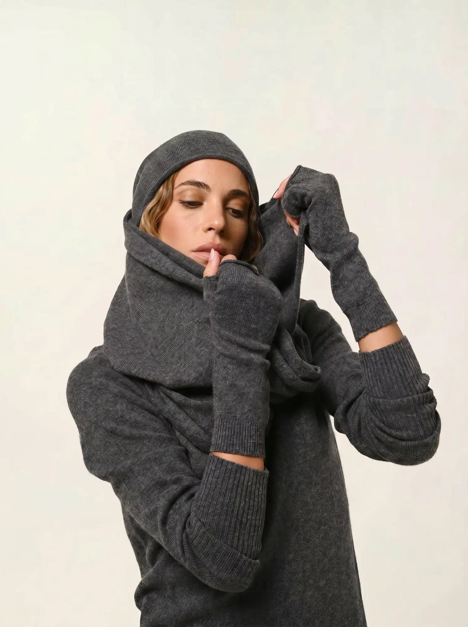 VAYMONT écharpe anthracite chiné