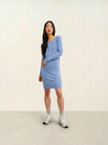 ARMET kleid rundhalsausschnitt himmelblau