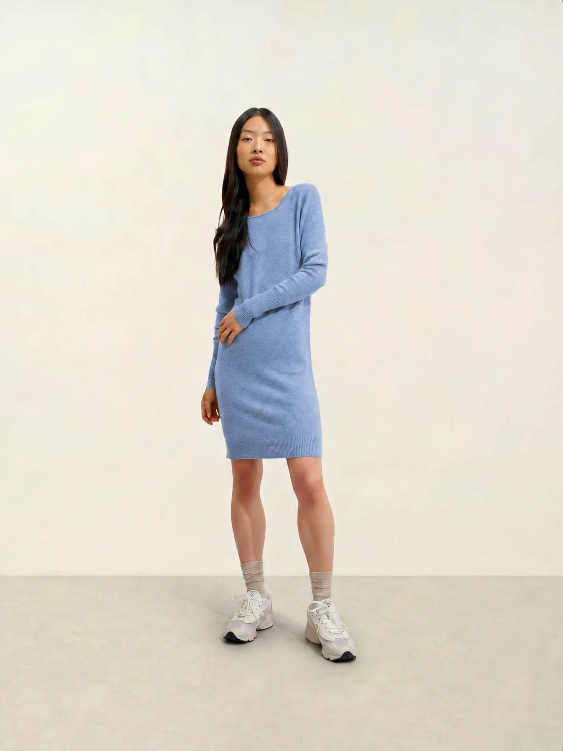 ARMET kleid rundhalsausschnitt himmelblau