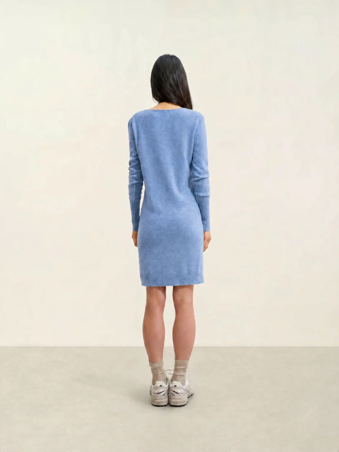 ARMET kleid rundhalsausschnitt himmelblau