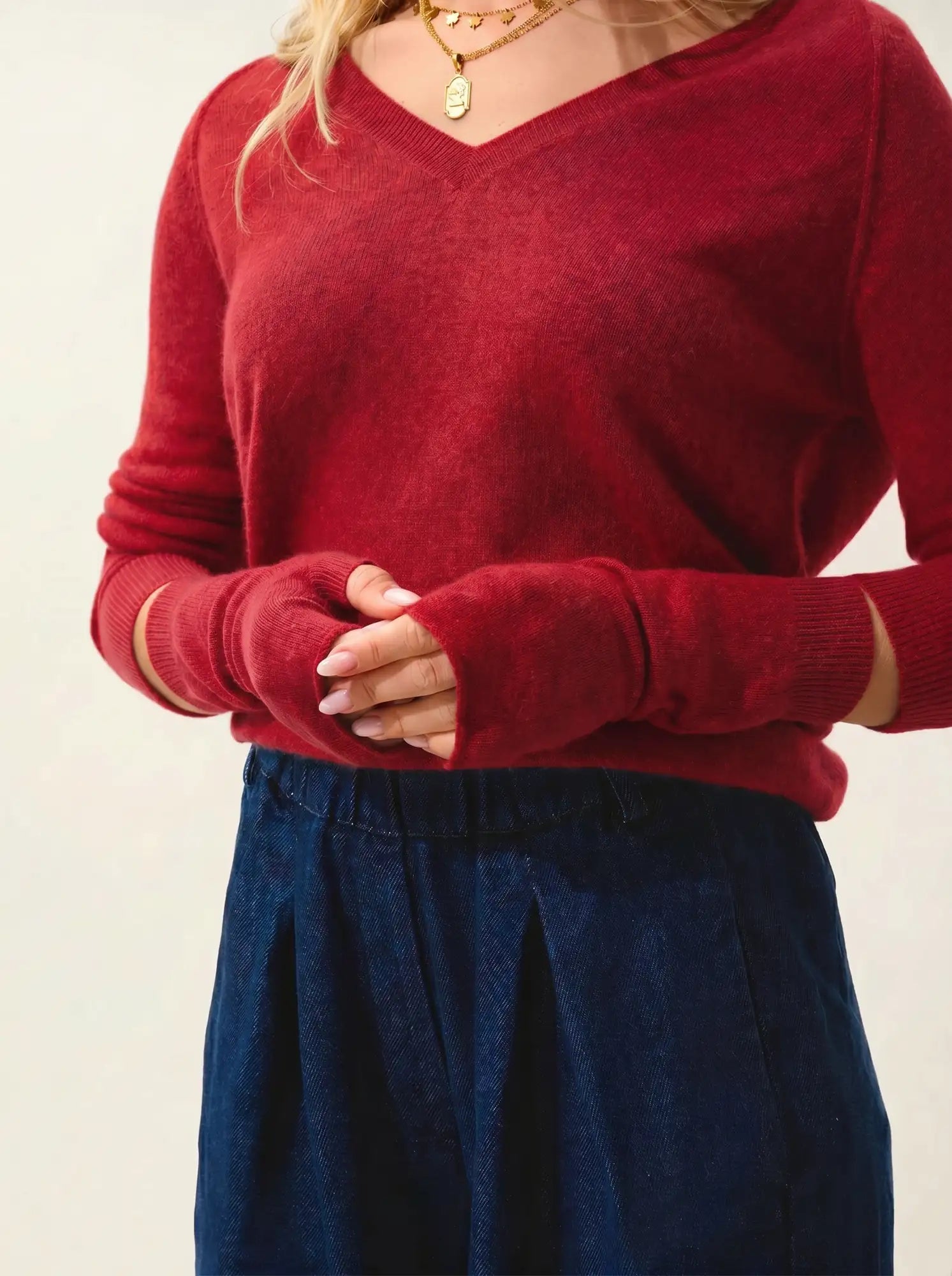 SERRE fingerless gloves red
