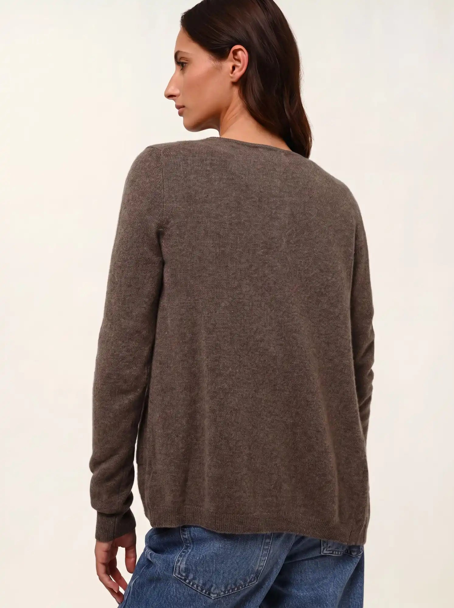 LANFON pull col rond taupe chiné