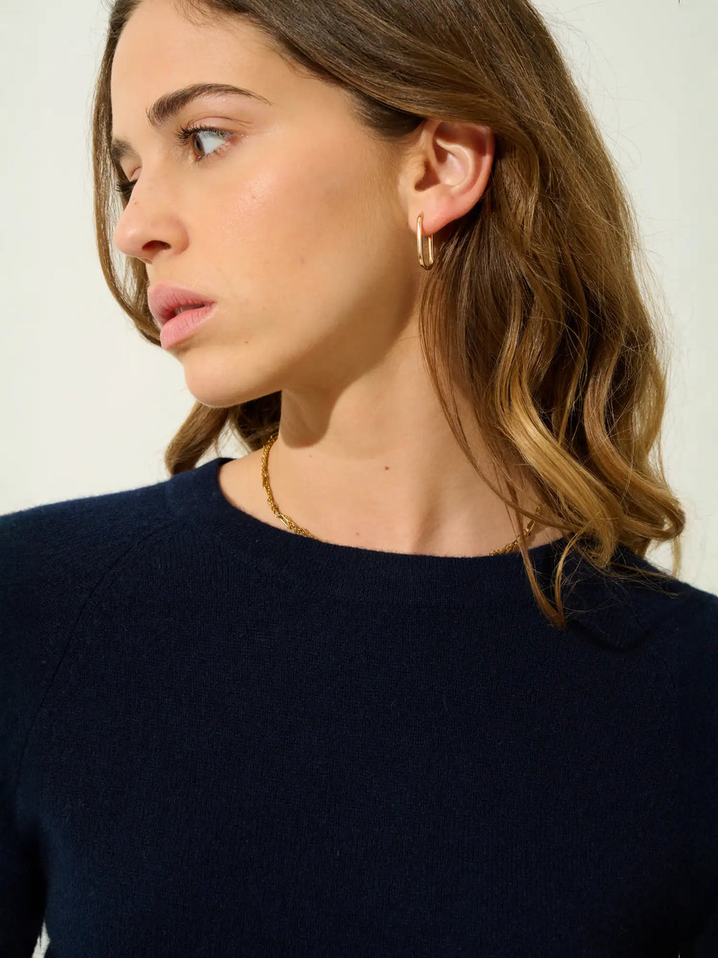 ECRIN pull col rond bleu marine