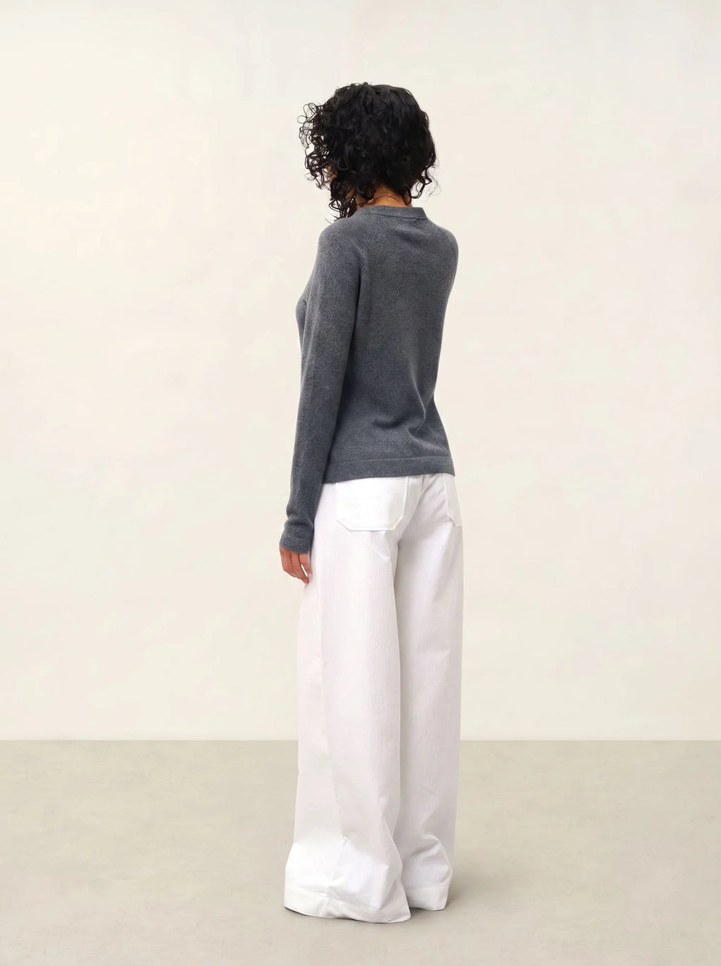 ECRIN pull col rond anthracite chiné