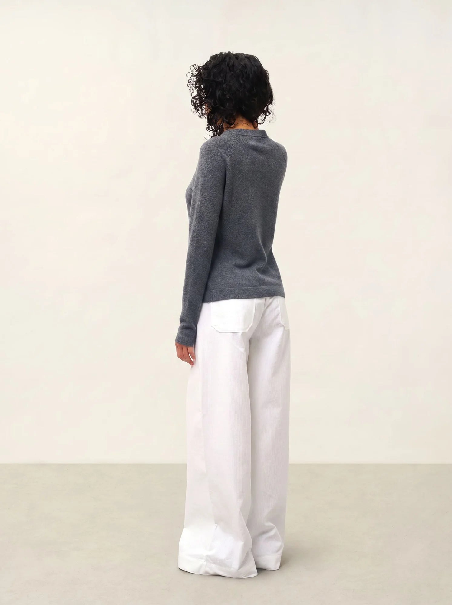 ECRIN pull col rond anthracite chiné