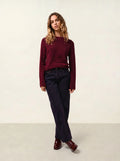 ECRIN pull col rond bordeaux