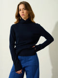 FORNET pull col roulé bleu marine
