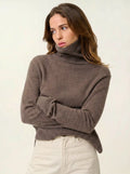 FORNET pull col roulé taupe chiné