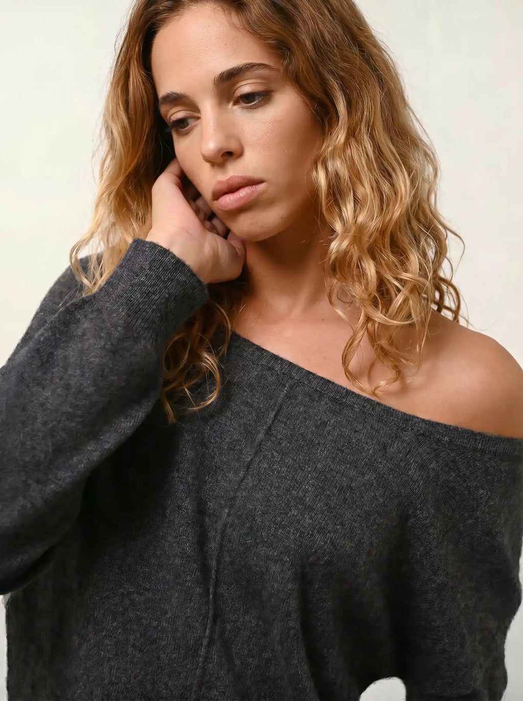 FARAUT Sweater Boat Neck Heather Charcoal