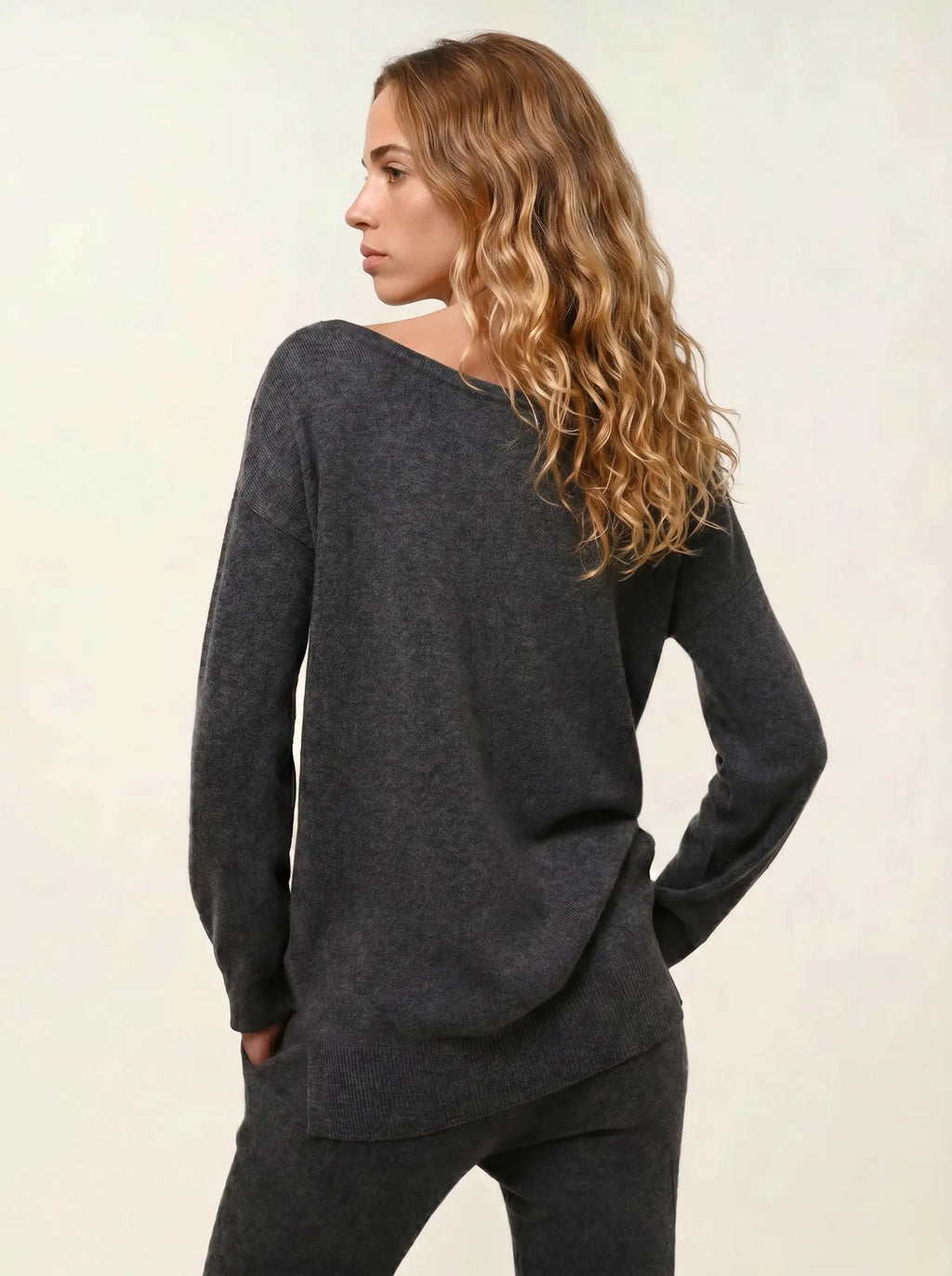 FARAUT Sweater Boat Neck Heather Charcoal