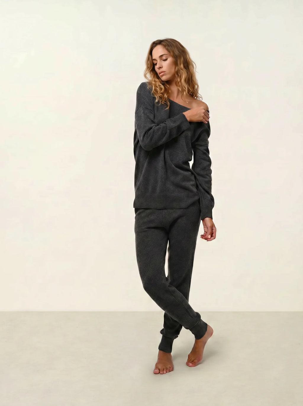 FARAUT Sweater Boat Neck Heather Charcoal
