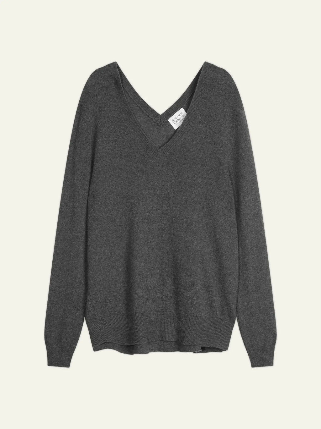 GIEGN Pullover V-Ausschnitt vorne und hinten Anthrazit meliert