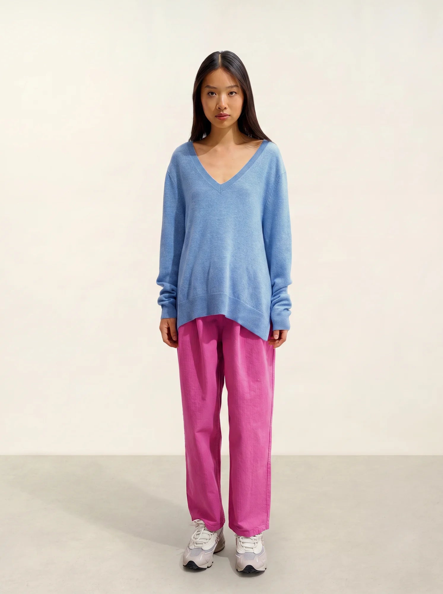 GIEGN pull col V devant et dos ciel