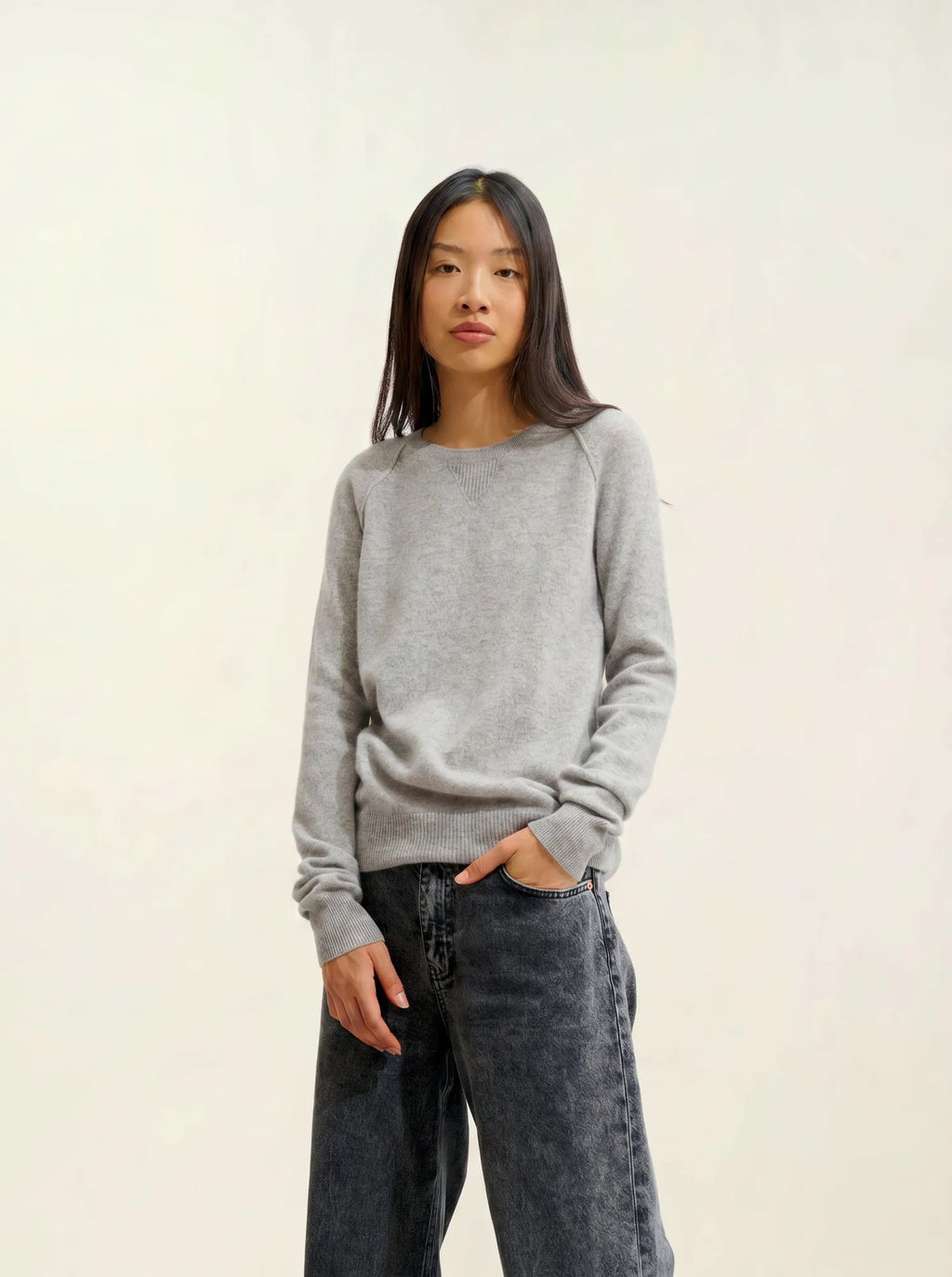 ETRET pull col rond nuage chiné