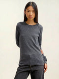 ETRET pull col rond anthracite chiné