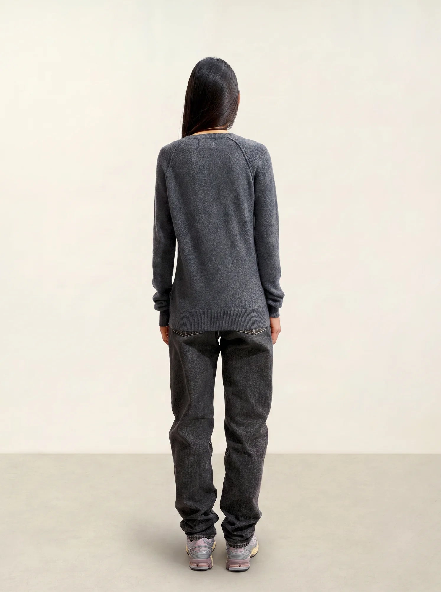 ETRET pull col rond anthracite chiné