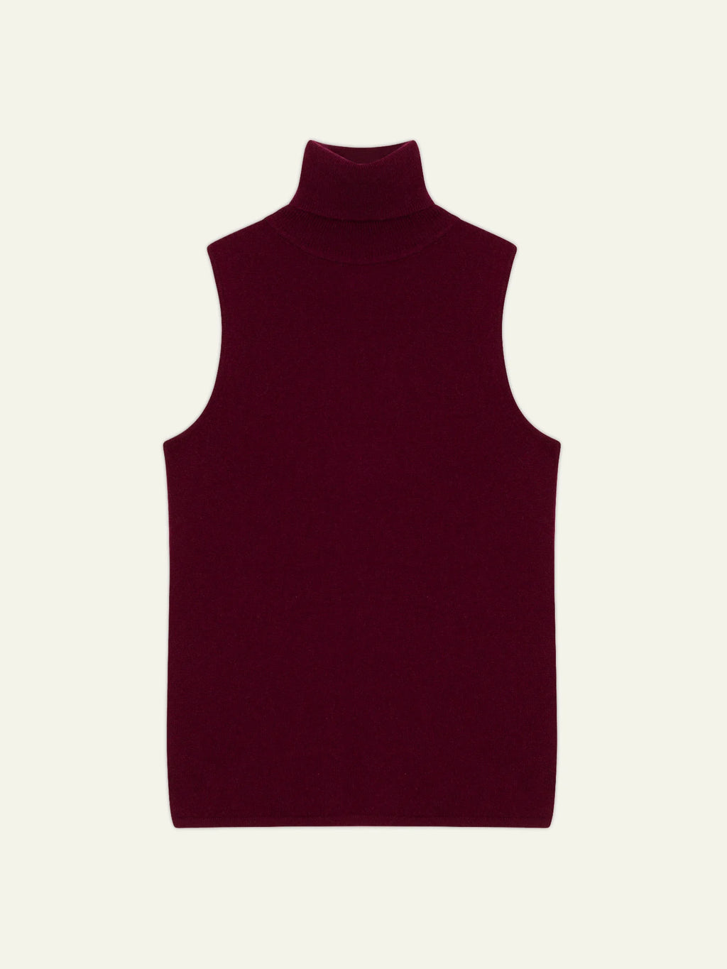 CAPUCIN pullover rollkragen ärmellos bordeaux