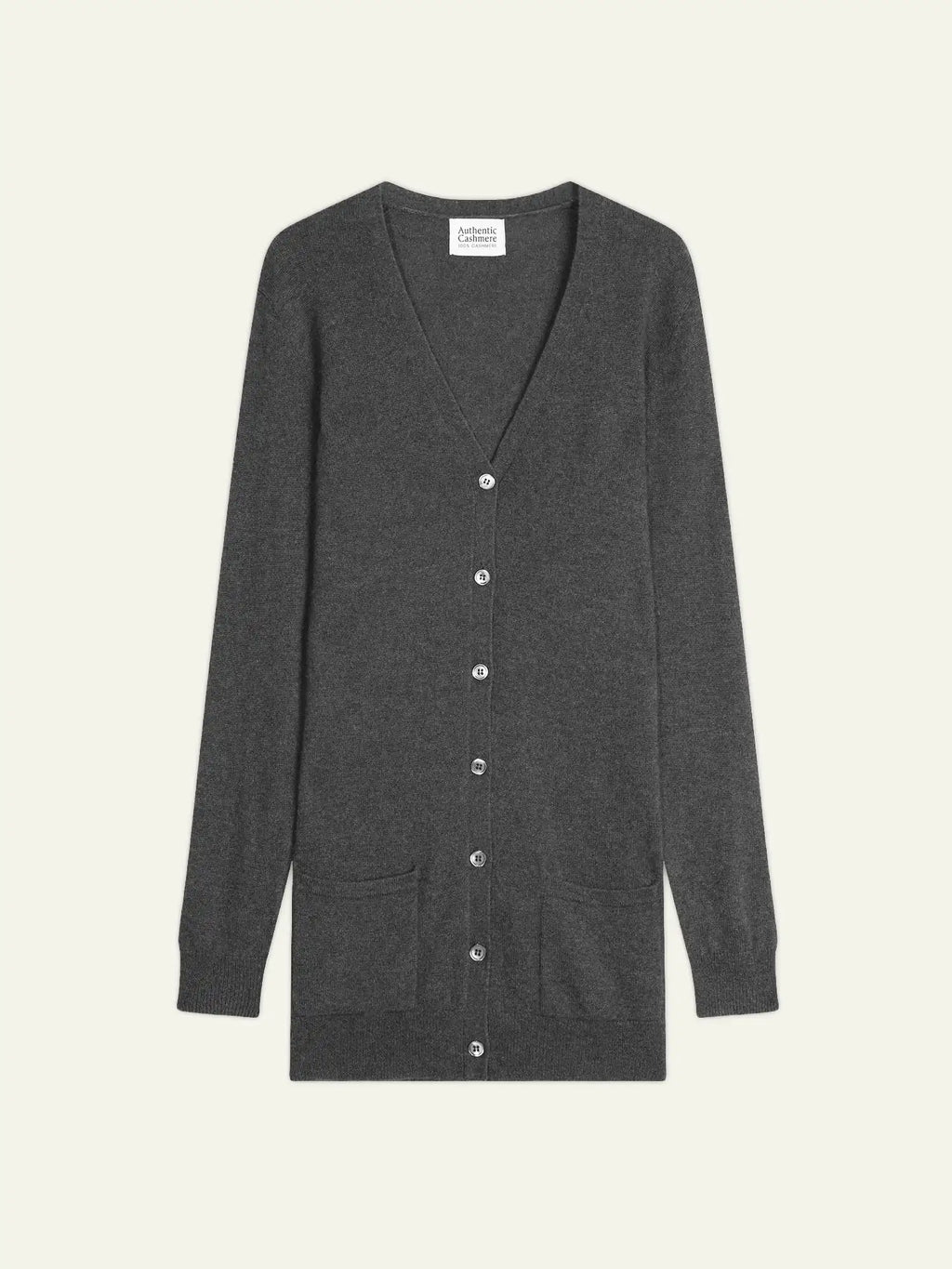 CIMET cardigan col V anthracite chiné